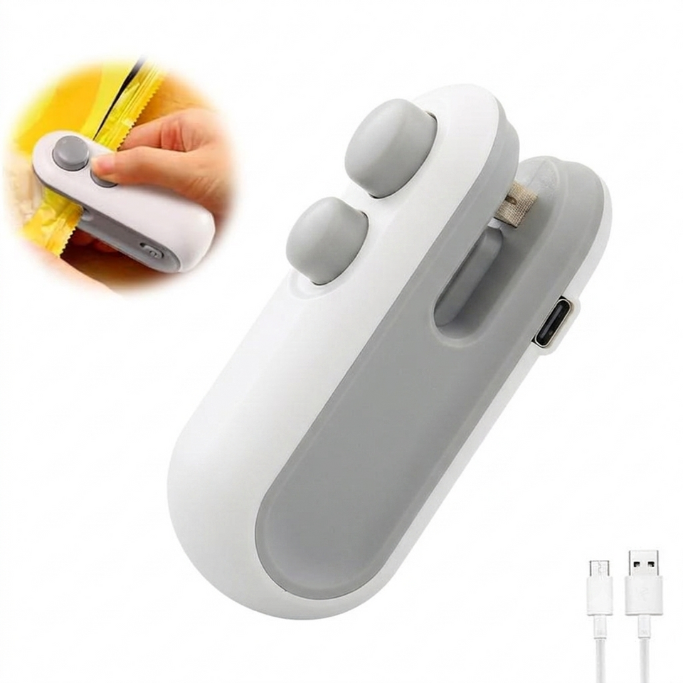 2-in-1 Mini Bag Sealer & Cutter – Portable Handheld Heat Sealer for Chips & Food Storage