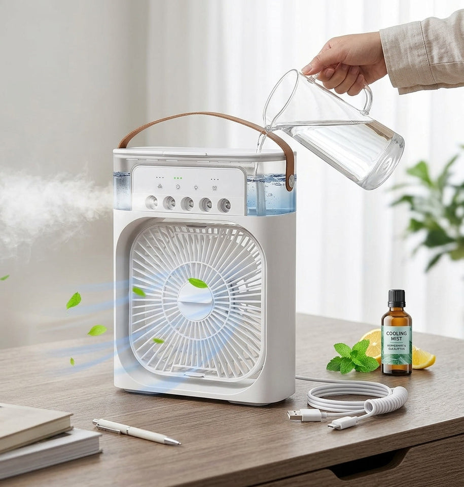 FrostBreeze Pro – 3-in-1 Portable Air Cooler & Personal Mist Fan