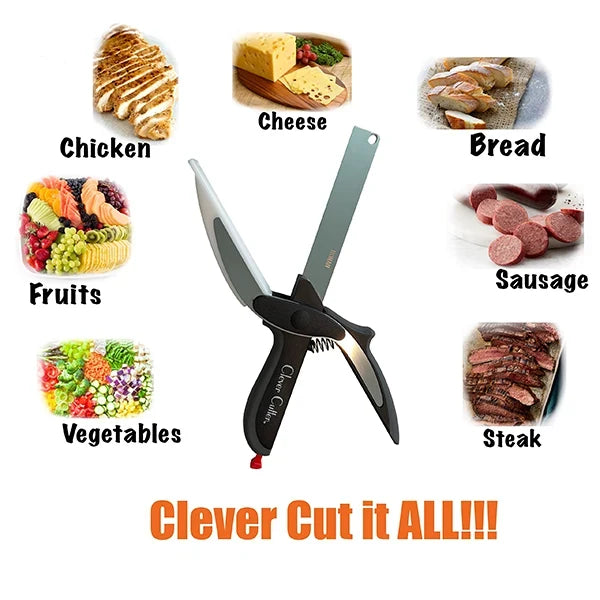 2-in-1 Clever Cutter & Smart Food Chopper: Fast and Easy Kitchen Slicing Tool