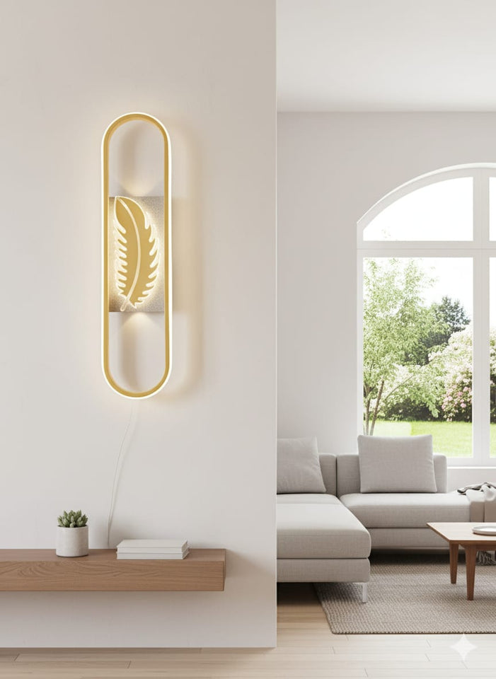 ✨ Feather Glow LED Wall Light – Modern Elegant Wall Lamp for Living Room, Bedroom & Hallway