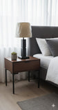 🛋️ Modern Black Table Lamp with Warm Fabric Shade – Elegant Home Decor ✨